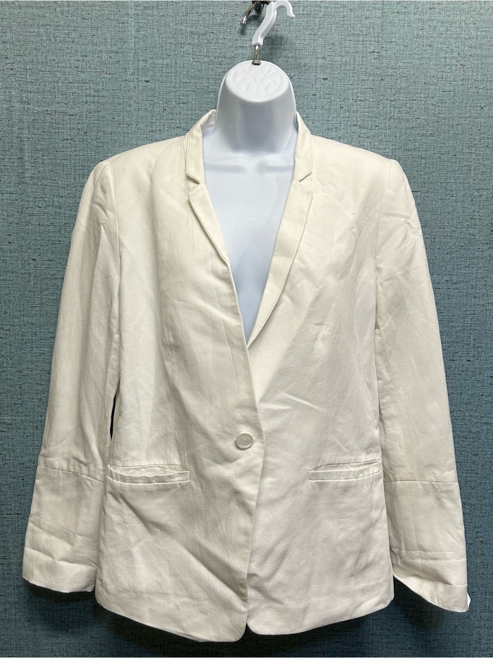 Ann Taylor Loft Linen Blend Lined Blazer Size 10